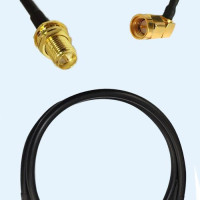 RP SMA Bulkhead Female to SMA Male Right Angle RG223 RF Cable Assembly