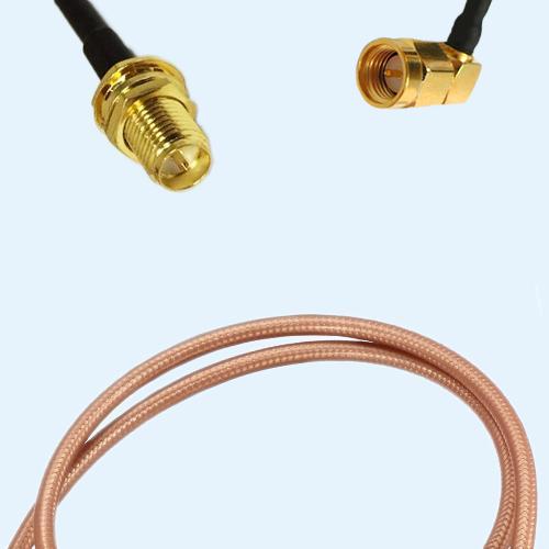 RP SMA Bulkhead Female to SMA Male Right Angle RG400 RF Cable Assembly