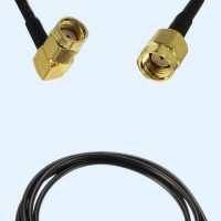 RP SMA Male Right Angle to RP SMA Male LMR100 RF Cable Assembly