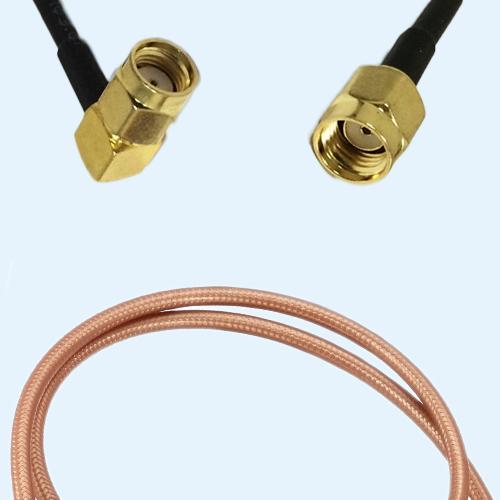 RP SMA Male Right Angle to RP SMA Male RG142 RF Cable Assembly