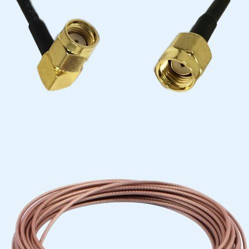 RP SMA Male Right Angle to RP SMA Male RG178 RF Cable Assembly