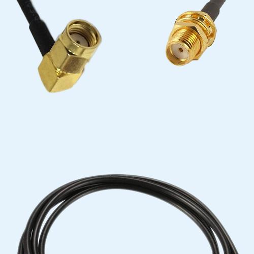 RP SMA Male Right Angle to SMA Bulkhead Female LMR100 RF RF Cable