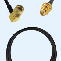 RP SMA Male Right Angle to SMA Bulkhead Female LMR200 RF RF Cable