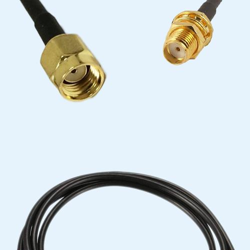 RP SMA Male to SMA Bulkhead Female LMR100 RF Cable Assembly