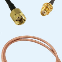 RP SMA Male to SMA Bulkhead Female RG142 RF Cable Assembly