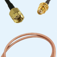 RP SMA Male to SMA Bulkhead Female RG400 RF Cable Assembly