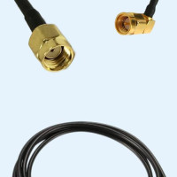 RP SMA Male to SMA Male Right Angle LMR100 RF Cable Assembly