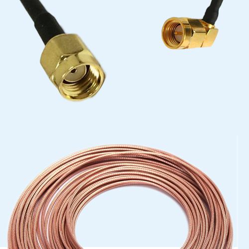 RP SMA Male to SMA Male Right Angle RG188 RF Cable Assembly