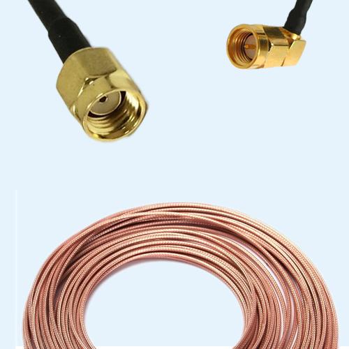 RP SMA Male to SMA Male Right Angle RG316 RF Cable Assembly