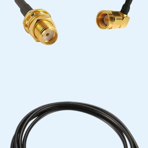 SMA Bulkhead Female to SMA Male Right Angle LMR100 RF Cable Assembly