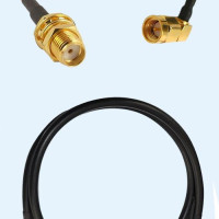 SMA Bulkhead Female to SMA Male Right Angle LMR300 RF Cable Assembly