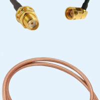 SMA Bulkhead Female to SMA Male Right Angle RG142 RF Cable Assembly