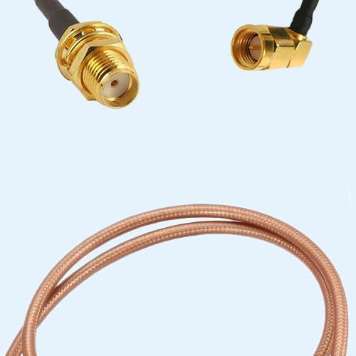 SMA Bulkhead Female to SMA Male Right Angle RG400 RF Cable Assembly
