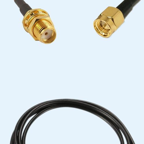 SMA Bulkhead Female to SMA Male LMR100 RF Cable Assembly