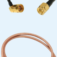 SMA Male Right Angle to SMA Male RG142 RF Cable Assembly