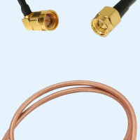 SMA Male Right Angle to SMA Male RG400 RF Cable Assembly