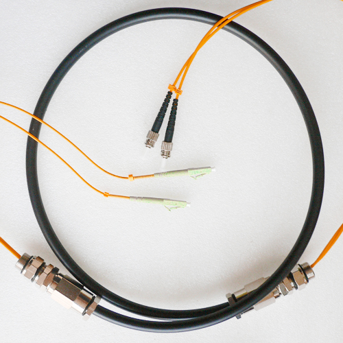 Duplex Waterproof Patch Cord LC/UPC to ST/UPC OM1 62.5/125 Multimode