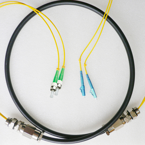 Duplex Waterproof Patch Cord LC/UPC to ST/APC OS2 9/125 Singlemode