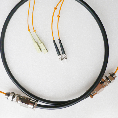 Duplex Waterproof Patch Cord SC/UPC to ST/UPC OM2 50/125 Multimode