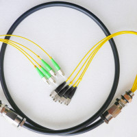 4 Fiber Waterproof Patch Cord FC/APC to FC/UPC OS2 9/125 Singlemode