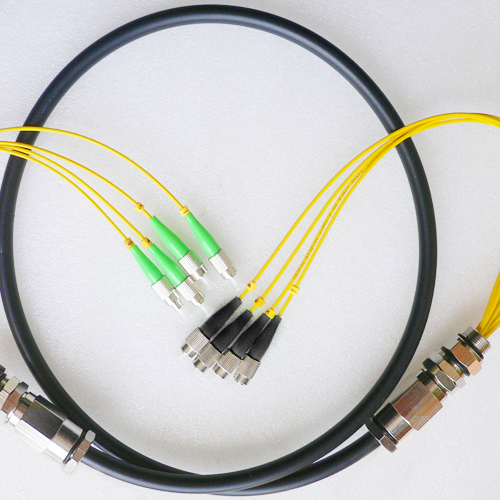 4 Fiber Waterproof Patch Cord FC/APC to FC/UPC OS2 9/125 Singlemode