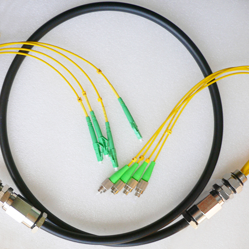 4 Fiber Waterproof Patch Cord FC/APC to LC/APC OS2 9/125 Singlemode
