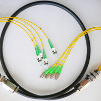 4 Fiber Waterproof Patch Cord FC/APC to ST/APC OS2 9/125 Singlemode