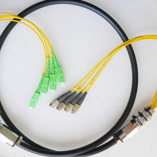 4 Fiber Waterproof Patch Cord FC/UPC to SC/APC OS2 9/125 Singlemode
