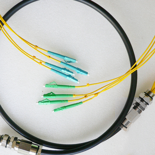 4 Fiber Waterproof Patch Cord LC/APC to LC/UPC OS2 9/125 Singlemode