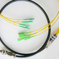 4 Fiber Waterproof Patch Cord LC/APC to SC/APC OS2 9/125 Singlemode