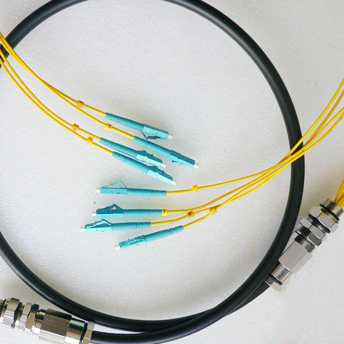 4 Fiber Waterproof Patch Cord LC/UPC to LC/UPC OS2 9/125 Singlemode