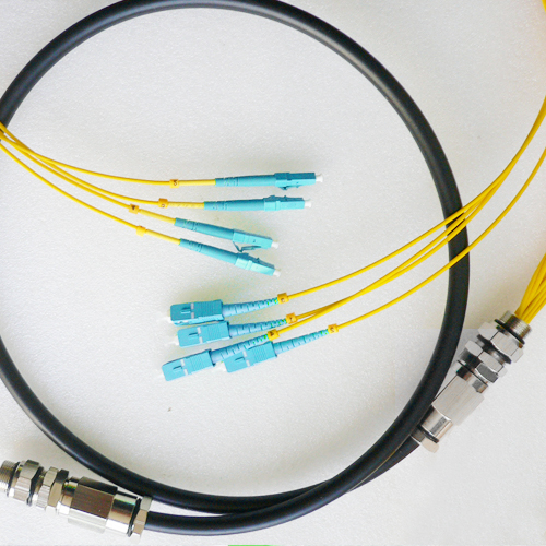 4 Fiber Waterproof Patch Cord LC/UPC to SC/UPC OS2 9/125 Singlemode