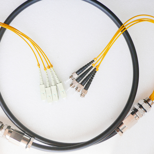 4 Fiber Waterproof Patch Cord SC/UPC to ST/UPC OM1 62.5/125 Multimode