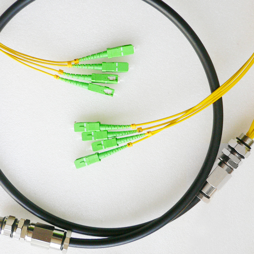 4 Fiber Waterproof Patch Cord SC/APC to SC/APC OS2 9/125 Singlemode