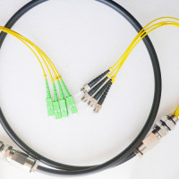 4 Fiber Waterproof Patch Cord SC/APC to ST/UPC OS2 9/125 Singlemode