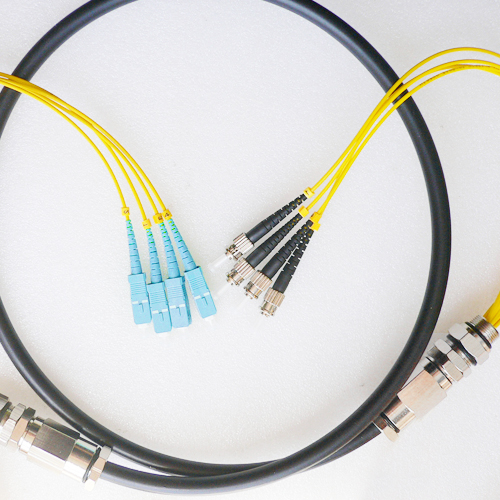 4 Fiber Waterproof Patch Cord SC/UPC to ST/UPC OS2 9/125 Singlemode