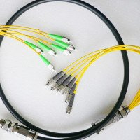 6 Fiber Waterproof Patch Cord FC/APC to FC/UPC OS2 9/125 Singlemode