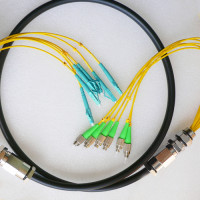 6 Fiber Waterproof Patch Cord FC/APC to LC/UPC OS2 9/125 Singlemode