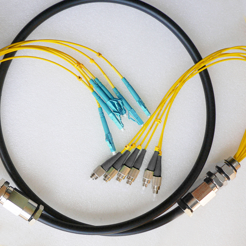 6 Fiber Waterproof Patch Cord FC/UPC to LC/UPC OS2 9/125 Singlemode