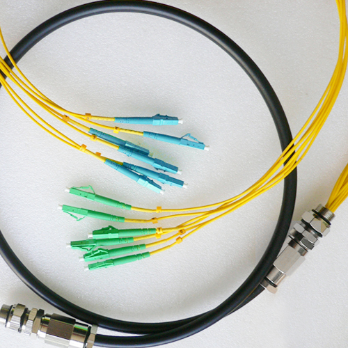 6 Fiber Waterproof Patch Cord LC/APC to LC/UPC OS2 9/125 Singlemode