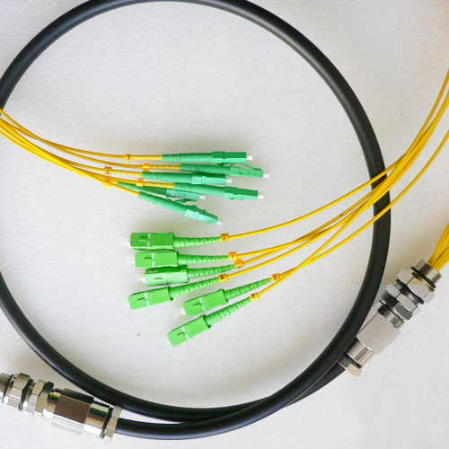 6 Fiber Waterproof Patch Cord LC/APC to SC/APC OS2 9/125 Singlemode