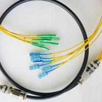 6 Fiber Waterproof Patch Cord LC/APC to SC/UPC OS2 9/125 Singlemode