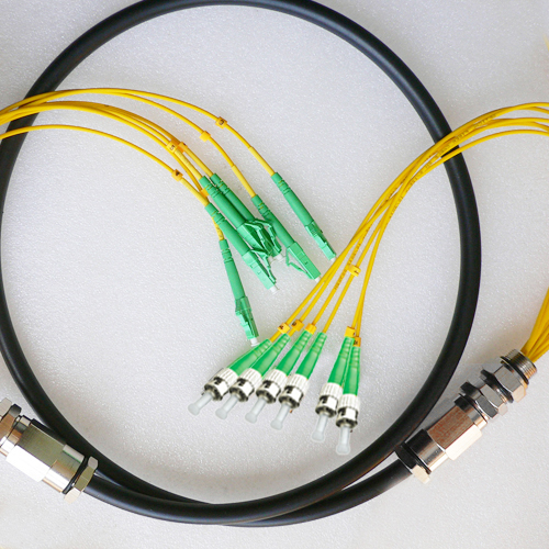 6 Fiber Waterproof Patch Cord LC/APC to ST/APC OS2 9/125 Singlemode