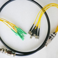 6 Fiber Waterproof Patch Cord LC/APC to ST/UPC OS2 9/125 Singlemode