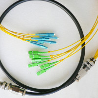 6 Fiber Waterproof Patch Cord LC/UPC to SC/APC OS2 9/125 Singlemode