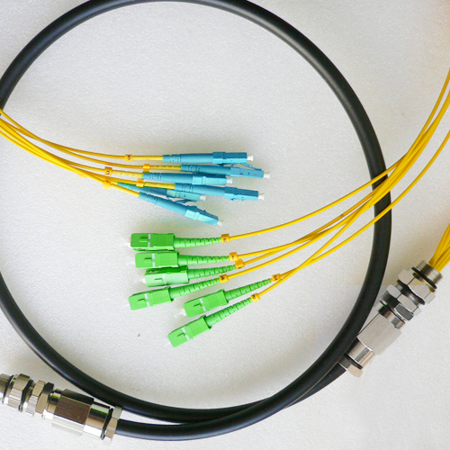6 Fiber Waterproof Patch Cord LC/UPC to SC/APC OS2 9/125 Singlemode
