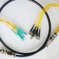 6 Fiber Waterproof Patch Cord LC/UPC to ST/UPC OS2 9/125 Singlemode