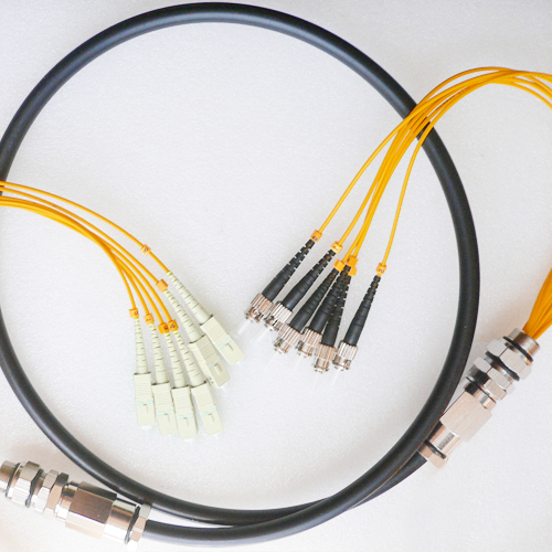 6 Fiber Waterproof Patch Cord SC/UPC to ST/UPC OM1 62.5/125 Multimode