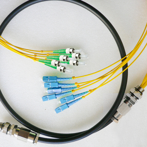6 Fiber Waterproof Patch Cord SC/UPC to ST/APC OS2 9/125 Singlemode