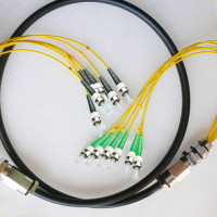 6 Fiber Waterproof Patch Cord ST/APC to ST/UPC OS2 9/125 Singlemode